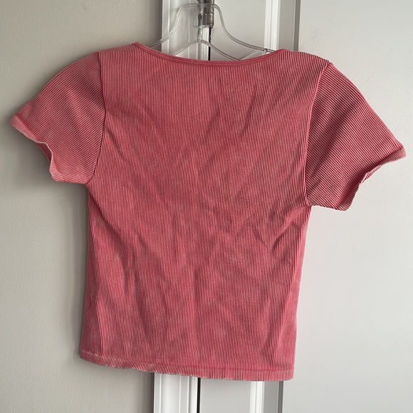 Aeropostale Pink Ribbed Crop Top Size Med - Picture 4 of 5